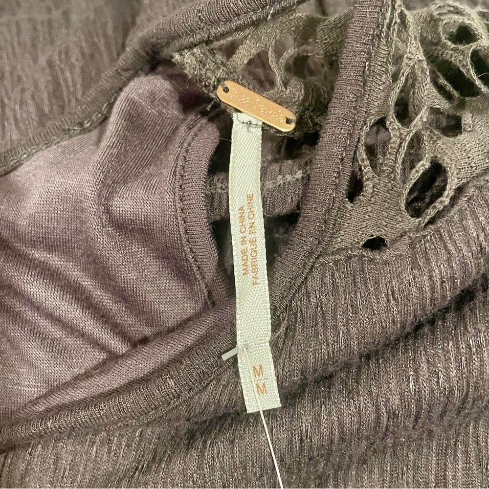 New! Free People long sleeve mini dress with lace insets - Picture 6 of 14